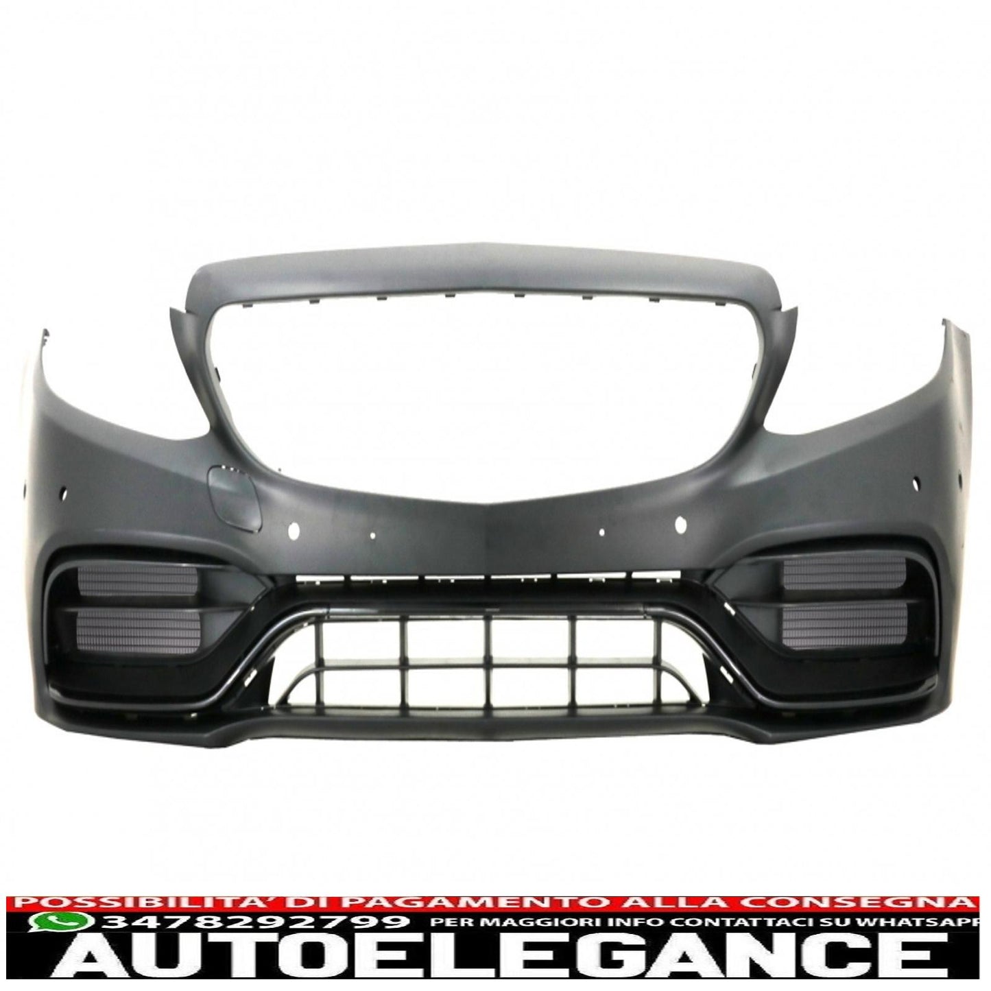 Paraurti anteriore con diffusore e terminali di scarico adatti per mercedes classe c w205 berlina s205 station wagon amg sport line (2014-2020) design c63