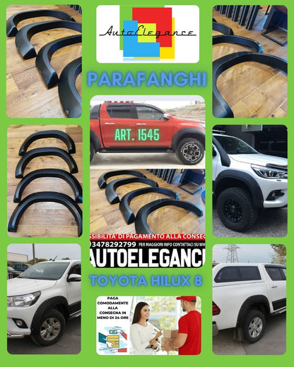 FENDER EXTENSIONS SUITABLE FOR TOYOTA HILUX 8 2015-2019 MATT BLACK LOOK