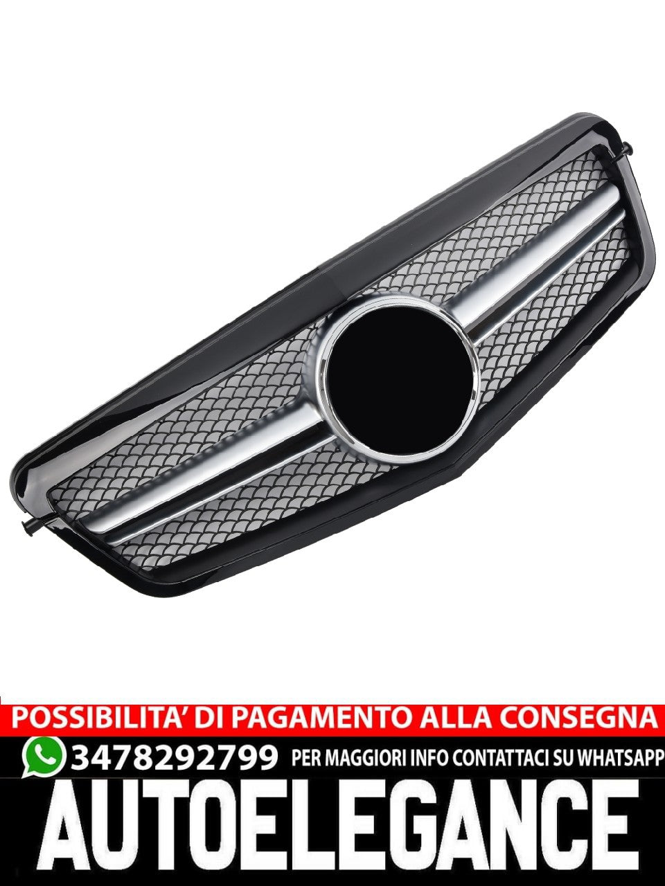 Griglia sportiva per Mercedes W212 E FINO AL 2013 NERO LUCIDO AMG LOOK