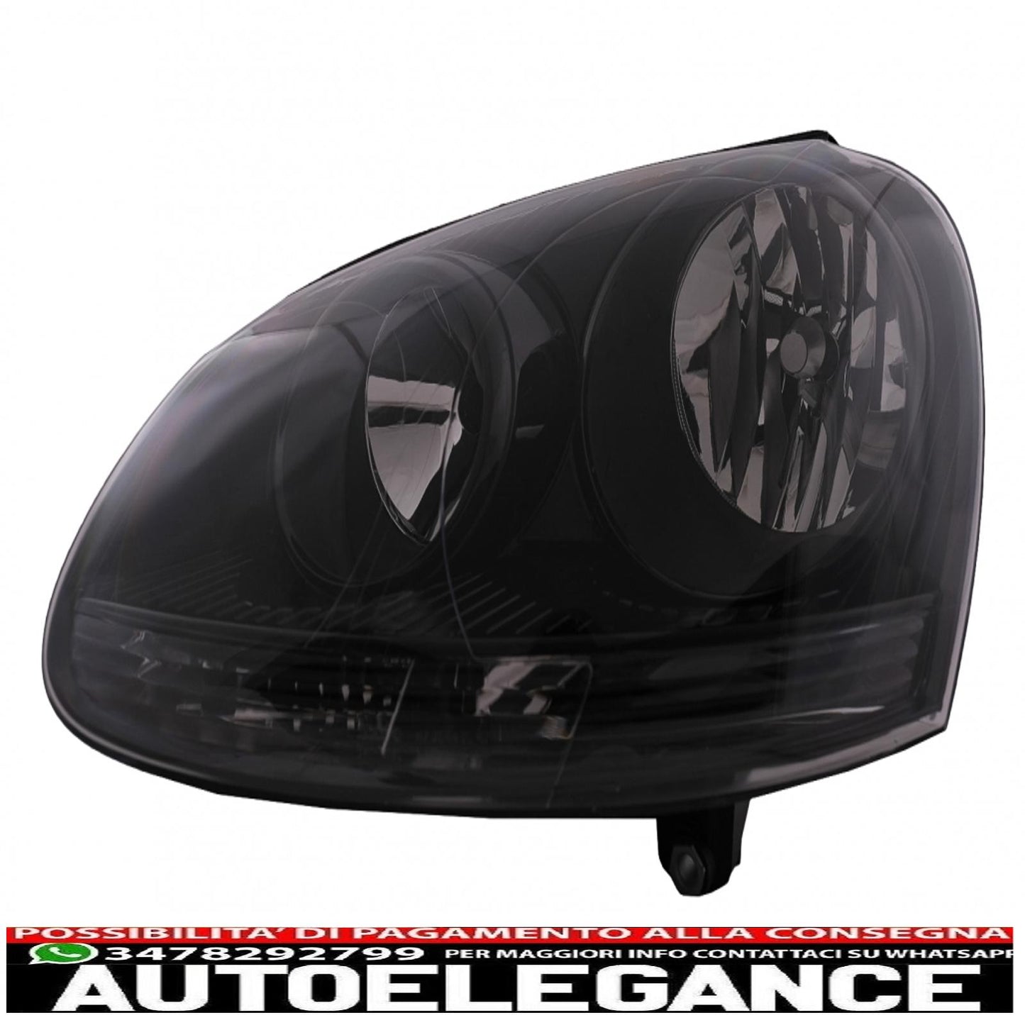 headlights suitable for vw golf 5 v (10.2003-2009) jetta (2005-2010) all black