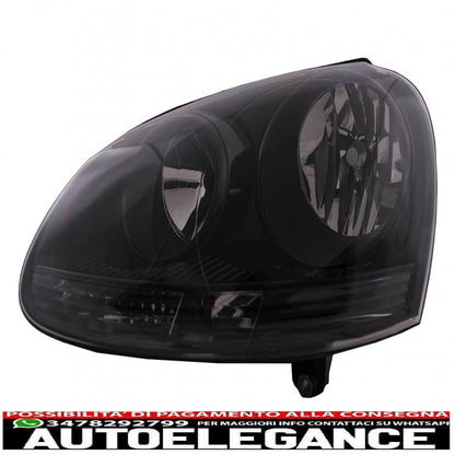 headlights suitable for vw golf 5 v (10.2003-2009) jetta (2005-2010) all black