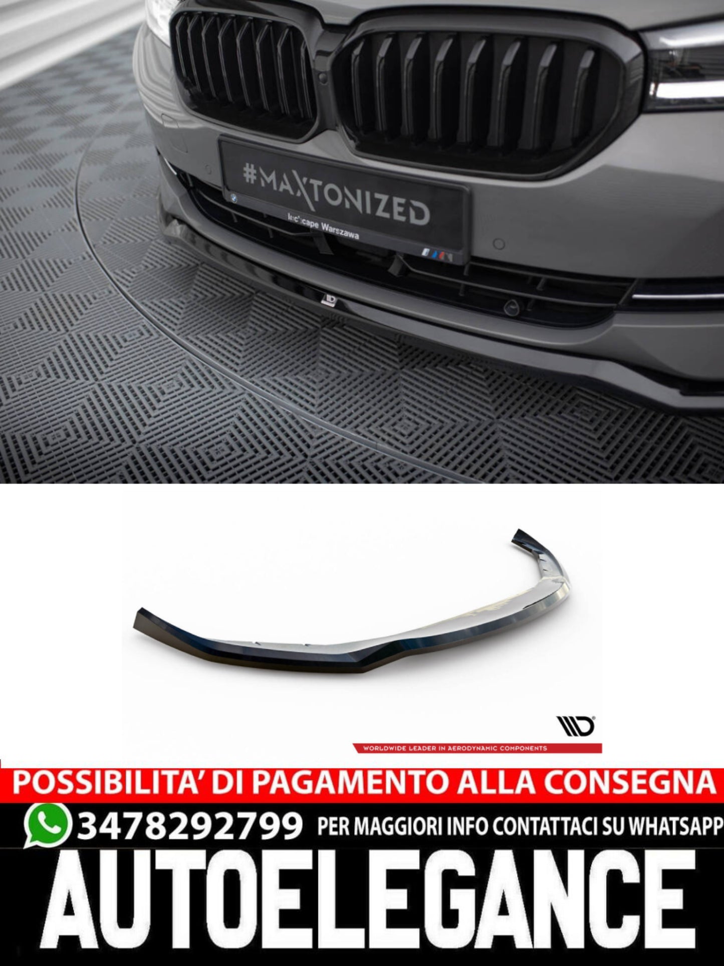 SPLITTER ANTERIORE ADATTO PER V.2 BMW 5 G30 / G31 FACELIFT   (2020-2023)