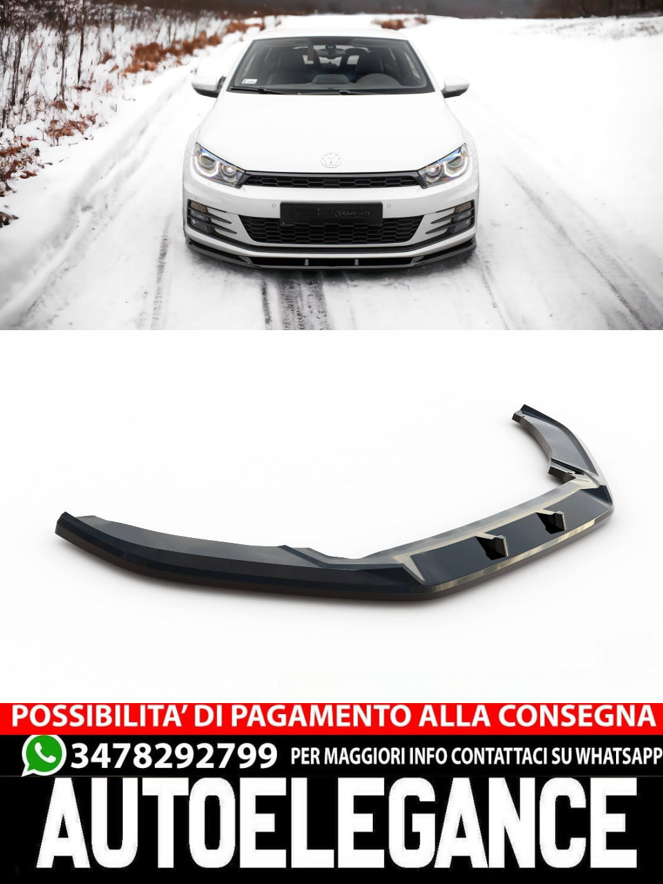 SPLITTER ANTERIORE PER V.1 VOLKSWAGEN SCIROCCO MK3 FACELIFT