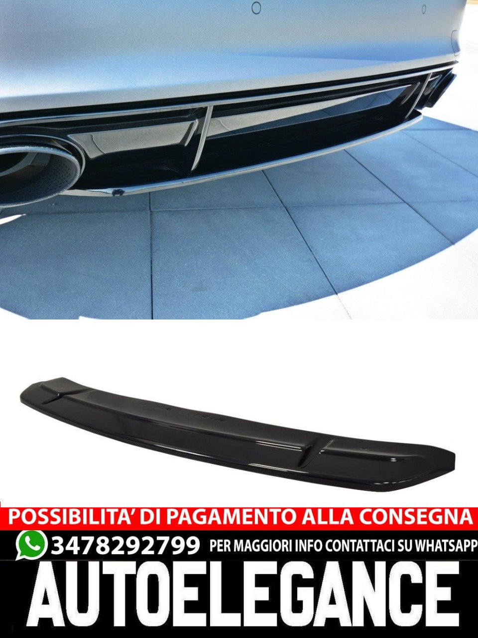 SPLITTER POSTERIORE CENTRALE adatto compatibile per AUDI RS7 C7 FL  2014-217