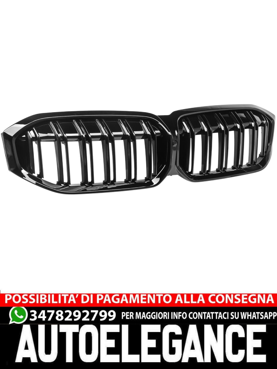 Griglia rene radiatore doppia barra adatta per BMW Serie 3 G20 2022 LCI nera