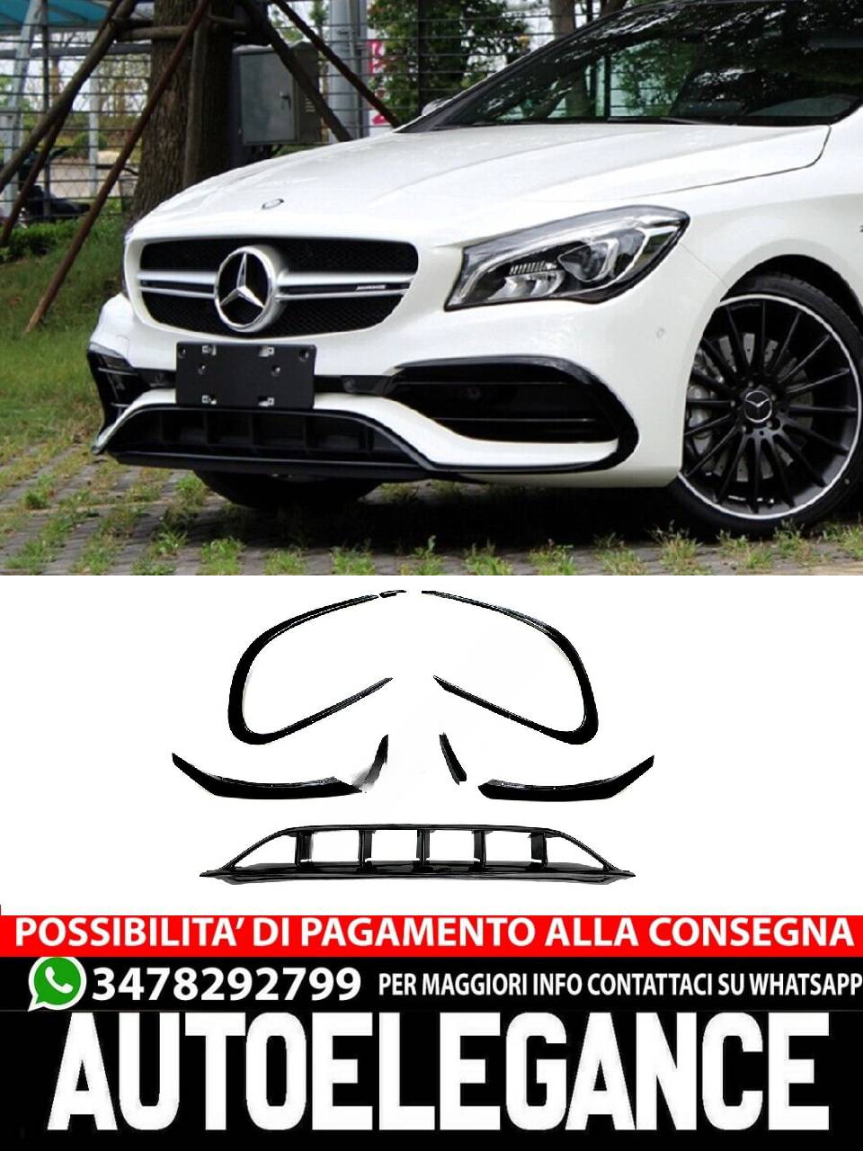 BUMPER SPOILER suitable for Mercedes CLA class C117 2016-2019