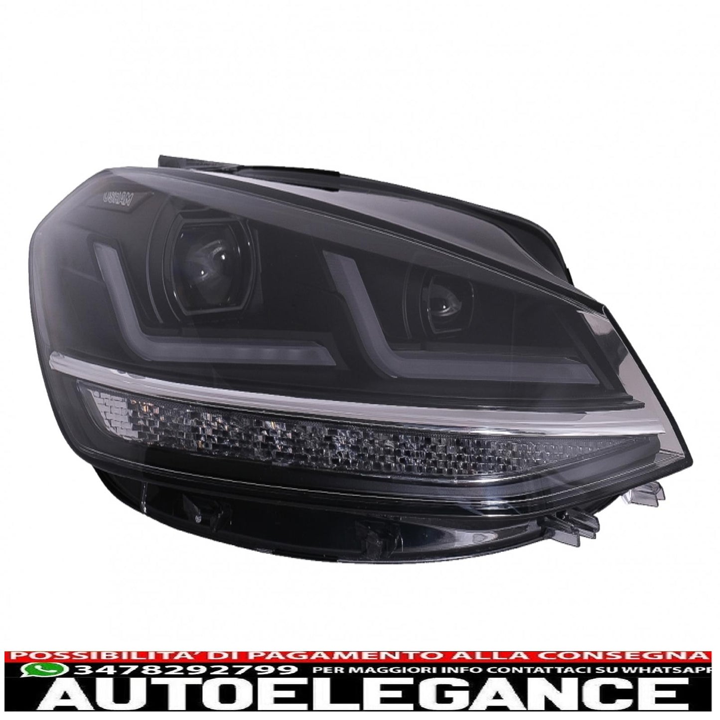 osram full led ledriving headlights suitable for vw golf 7.5 facelift (2017-2020) upgrade for halogens with dynamic sequential cornering lights 