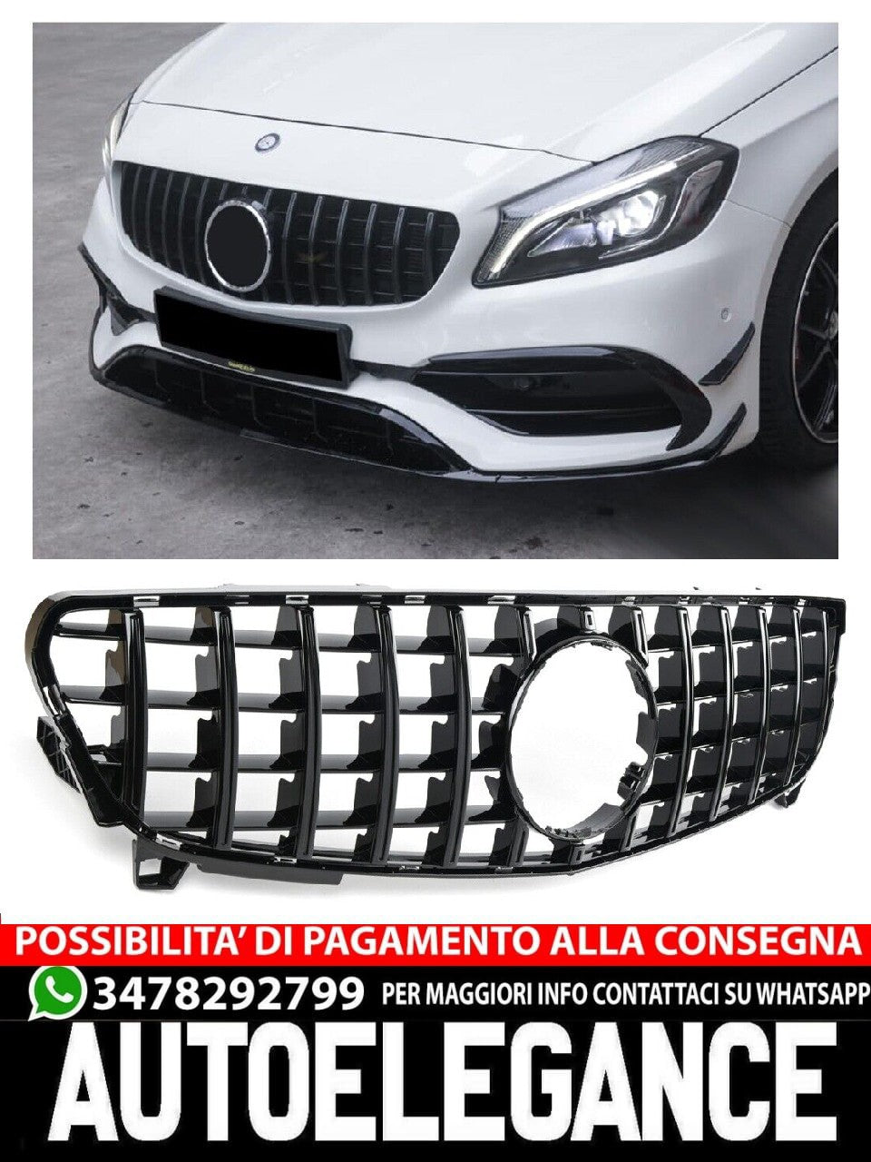 Griglia sportiva per Mercedes W176 FACELIFT PANAMERICANA AMG GT