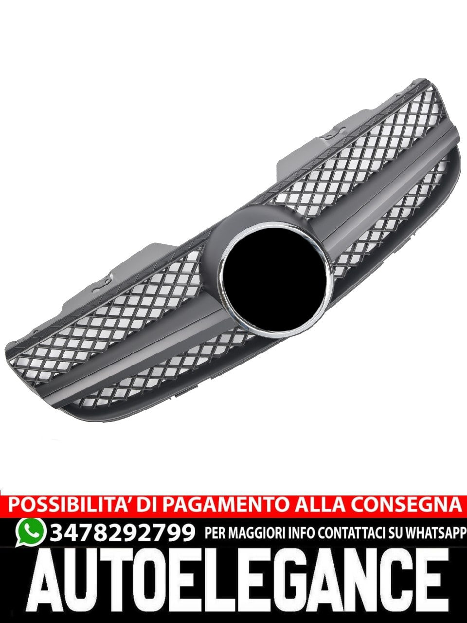 Griglia sportiva per Mercedes R230 SL 2006-2008 nero opaco AMG LOOK