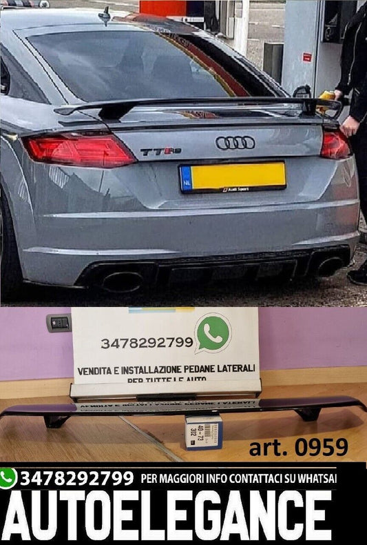 AUDI TT FV 8S 2015-2020 SPOILER POSTERIORE SUL COFANO LOOK TTS TTRS NERO LUCIDO AUTOELEGANCERICAMBI