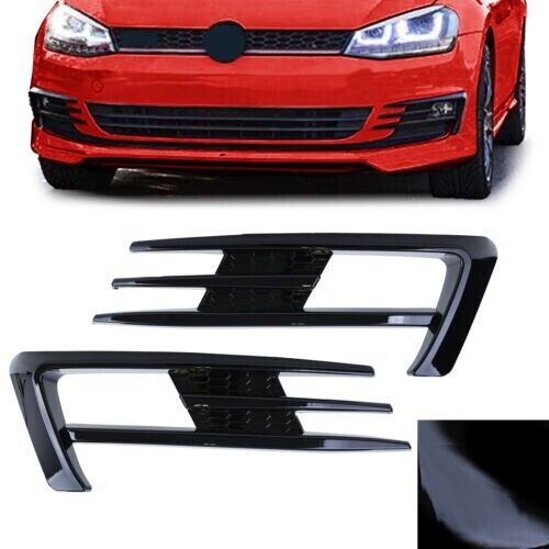 Fog light frame grill GTI look glossy black for VW Golf 7 12-16