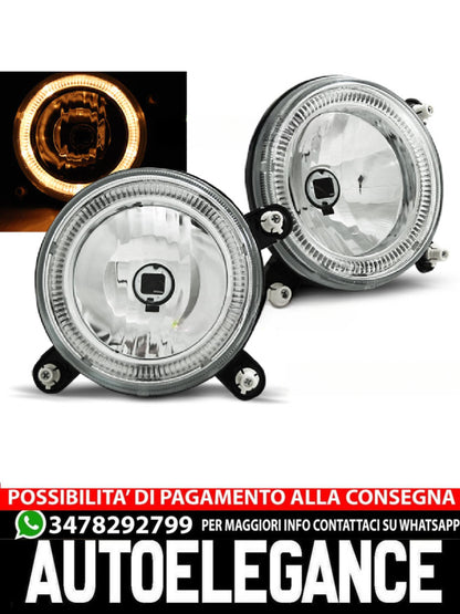 FARI ANTERIORI ANGEL EYES CROMATI ADATTI COMPATIBILI per VW GOLF 1 / GOLF 2