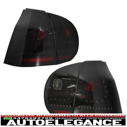 litec led rear lights suitable for vw golf 5 v (2004-2009) black/smoke with dynamic sequential turning light