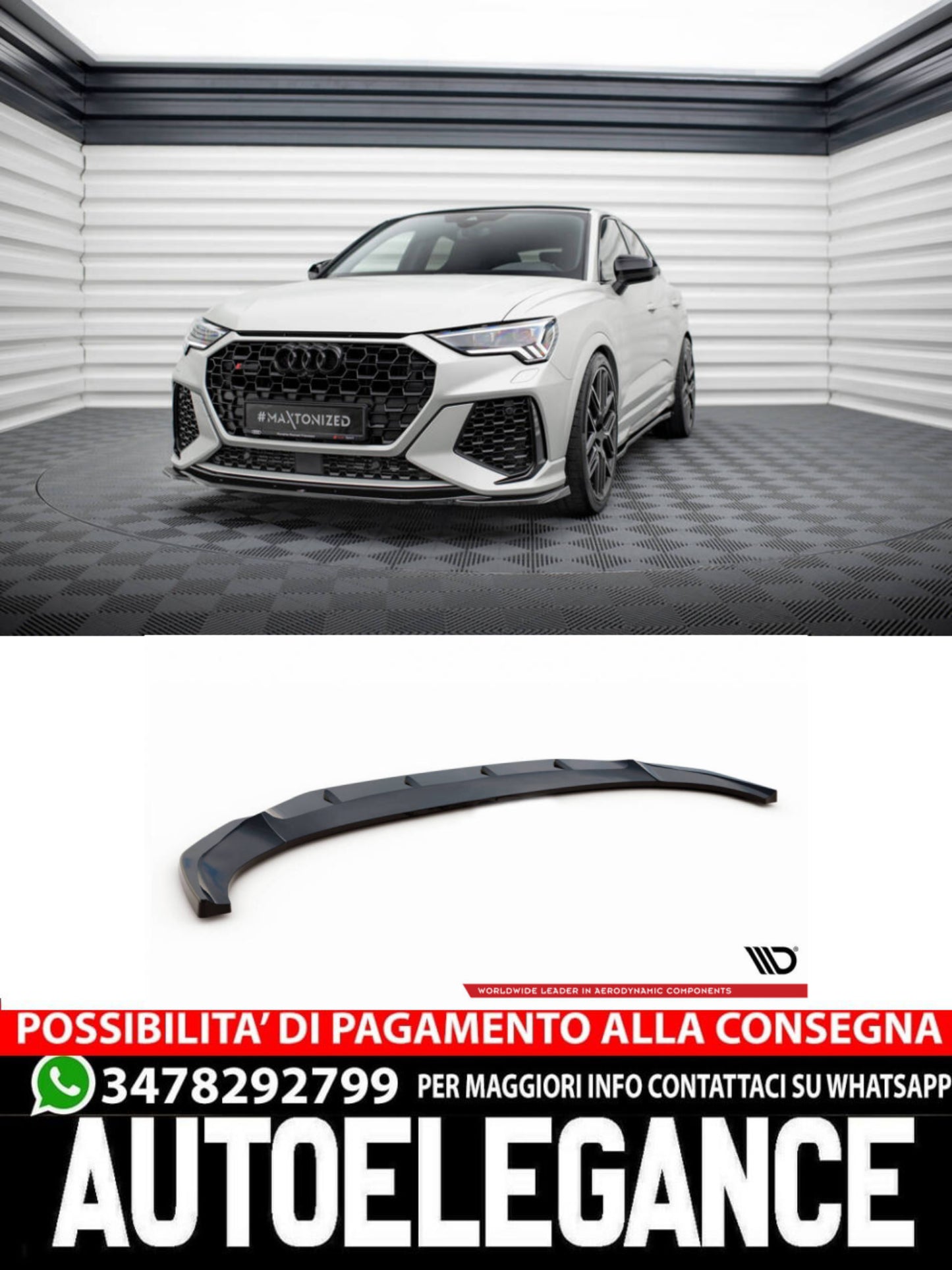 SPLITTER ANTERIORE adatto compatibile per V.1 AUDI RSQ3 F3  (2019 - )