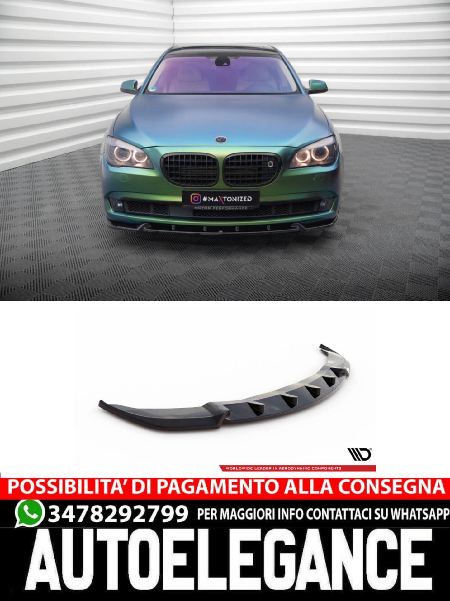 SPLITTER ANTERIORE ADATTO PER V.2 BMW 7 F01  (2008-2013)