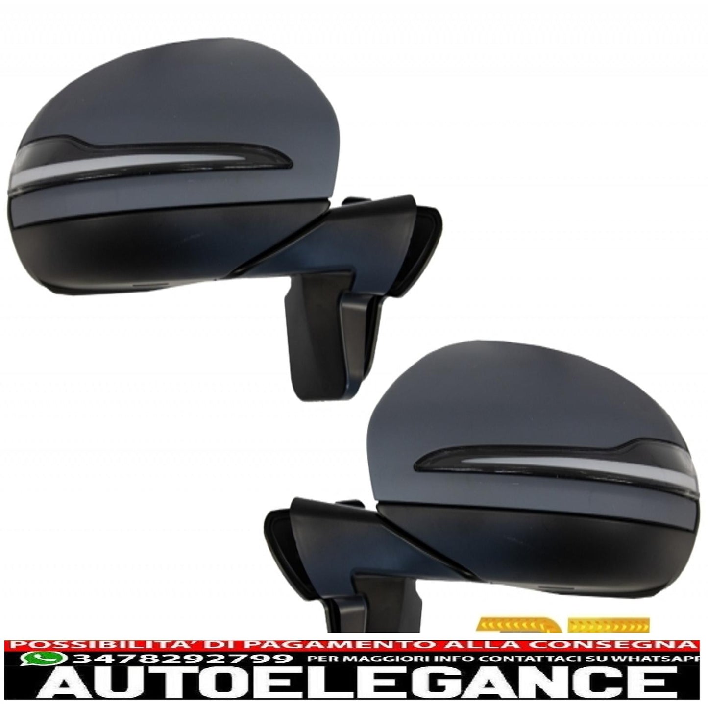 Complete mirror assembly with dynamic sequential LED direction lights suitable for mercedes g-class w463 (1989-2017) 2018 restyling design