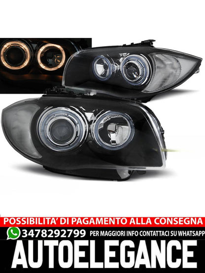 ANGEL EYES HEADLIGHTS BLACK for BMW 1 E87/E81/82/88 04-11 