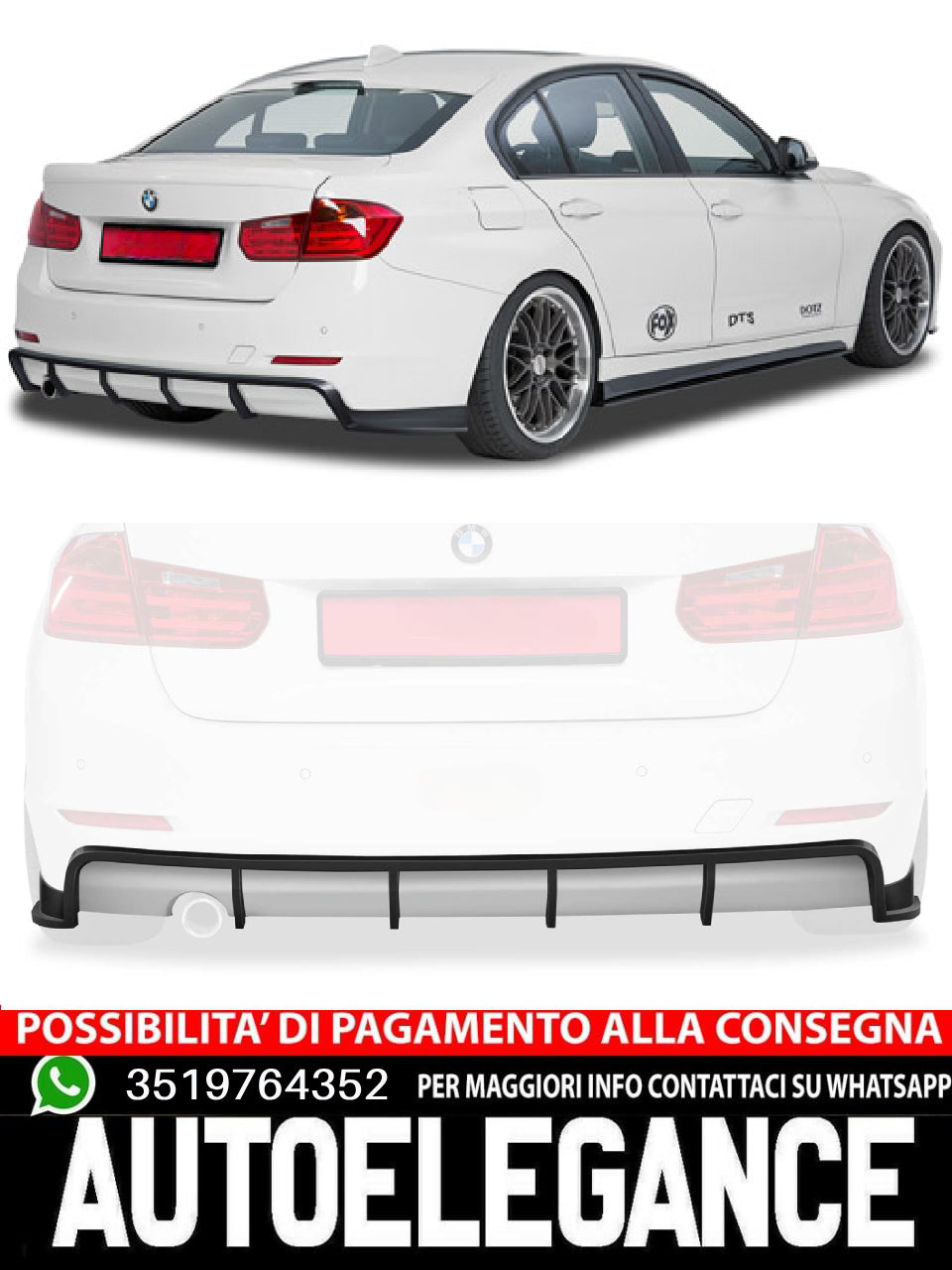 Diffusori posteriore adatto per BMW 3er F30 / F31 Limousine / Touring