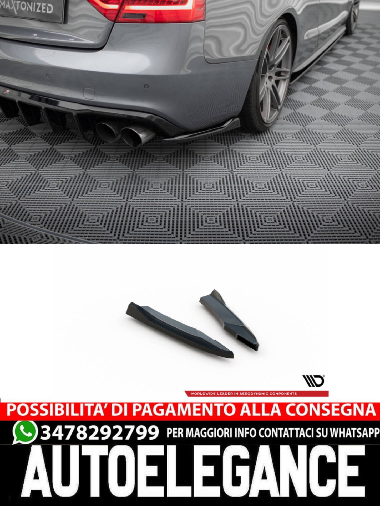 SPLITTER LATERALI POSTERIORI adatto compatibile per V.2 AUDI S5 COUPE 8T FACELIFT