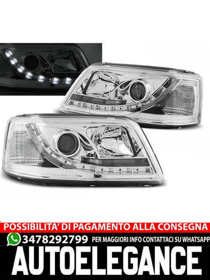 TRUE DRL CHROME HEADLIGHTS for VW transporter T5 04.03-08.09 