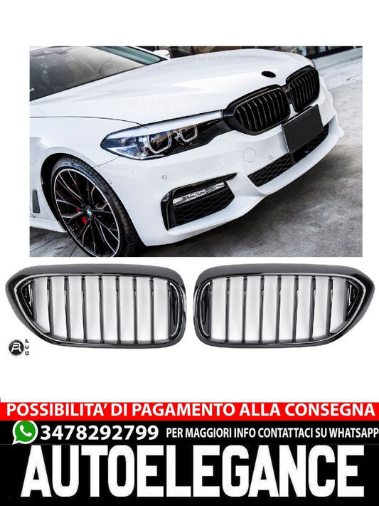 ADATTO BMW SERIE 5 G30 G31 GRIGLIA DEL RADIATORE NERO LUCIDO AUTOELEGANCERICAMBI