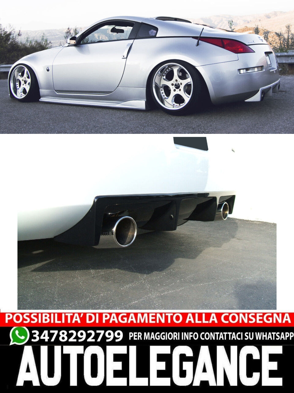 DIFFUSORE POSTERIORE COMPATIBILE PER NISSAN 350Z 350 Z