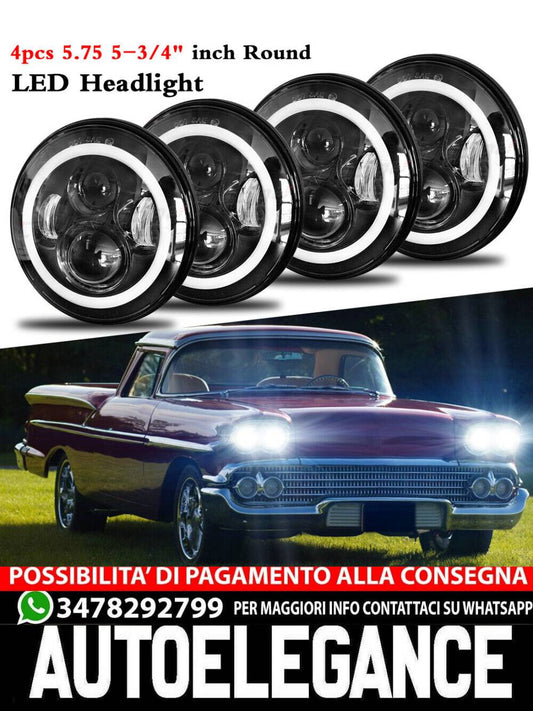 4PCS 5.75" 5-3/4" Round LED Headlights for Chevy Chevelle 1964-1970 Malibu 