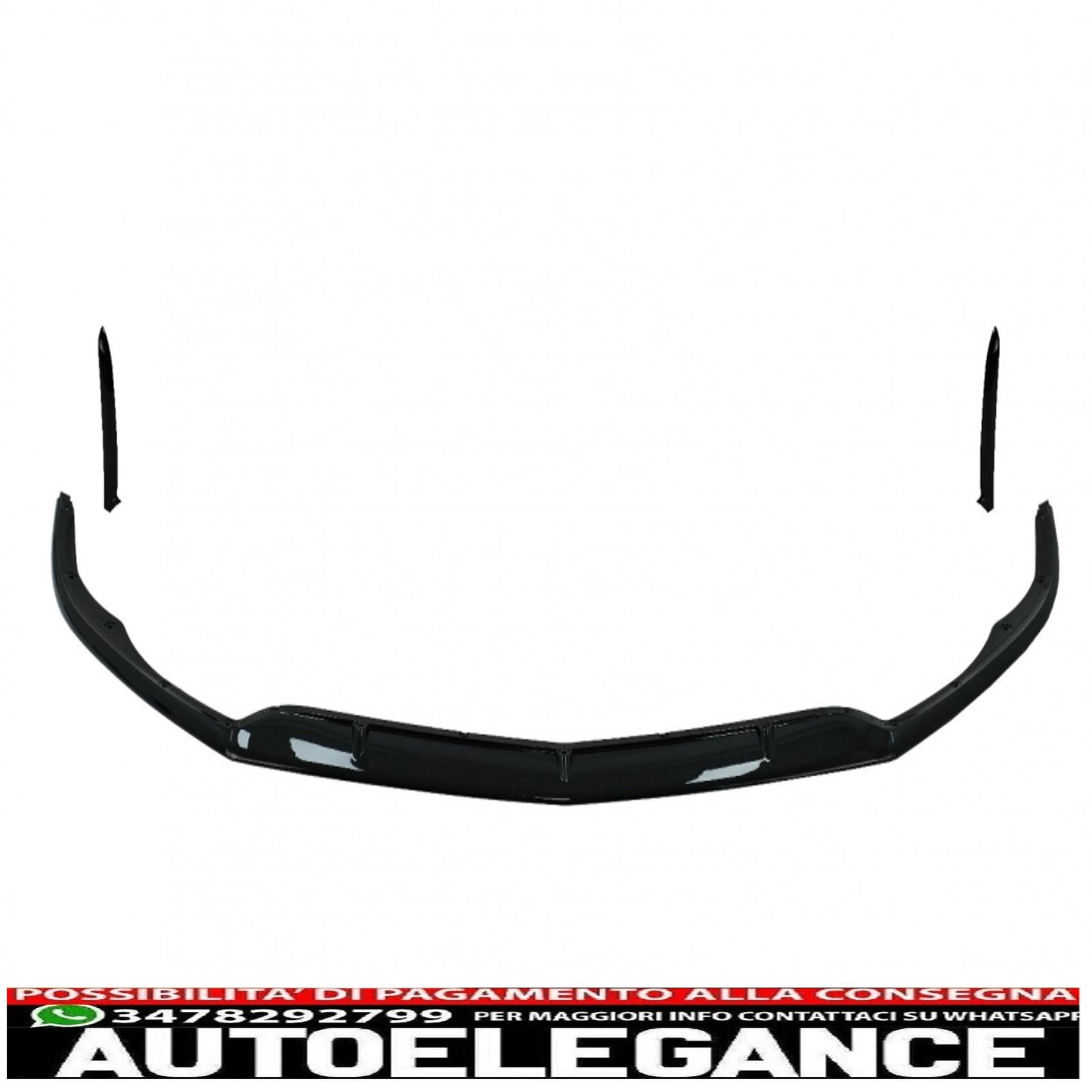 Front bumper lip suitable for mercedes c class c63 c63s w205 s205 (2014-2018) limousine model t edition 1 design black 