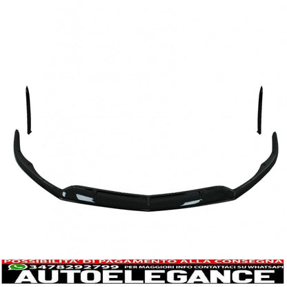 Front bumper lip suitable for mercedes c class c63 c63s w205 s205 (2014-2018) limousine model t edition 1 design black 
