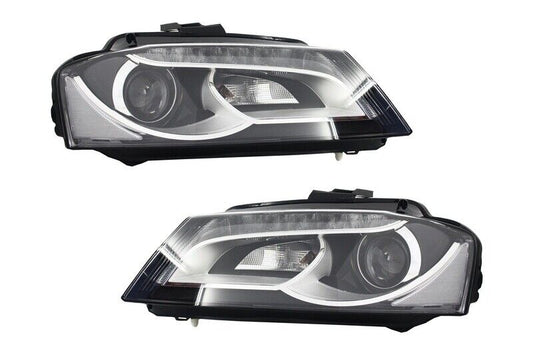 LED DRL Headlights for Audi A3 8P 8P1 8PA 2009-2012 Daytime Running Lights Facelift Design Black