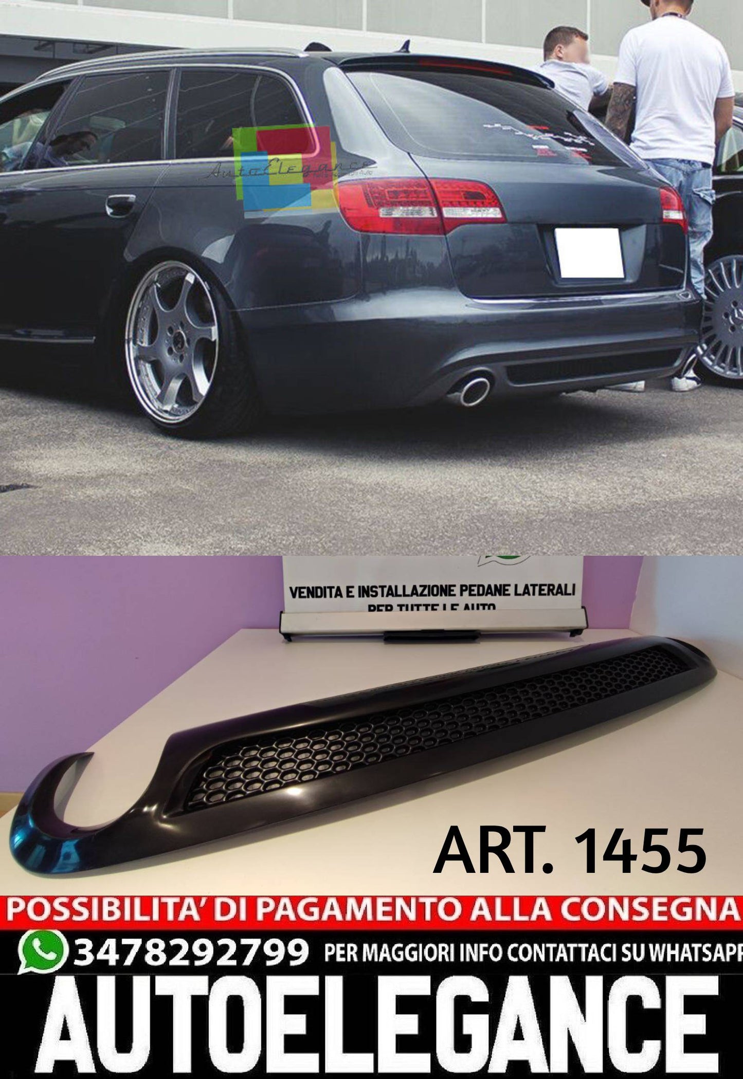 DIFFUSORE ADATTO PER AUDI A6 4F C6 2005-2008 AVANT STANDARD LOOK SLINE 1+1