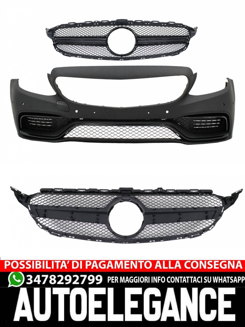 Front bumper with grille suitable for Mercedes C-Class W205 S205 C205 A205