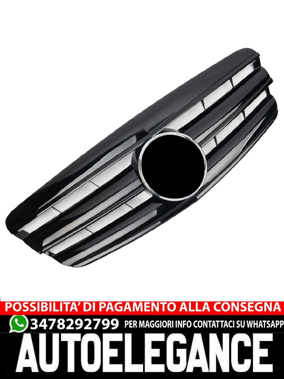 Griglia sportiva per Mercedes W221 S 2005-2009 nero lucido AMG LOOK
