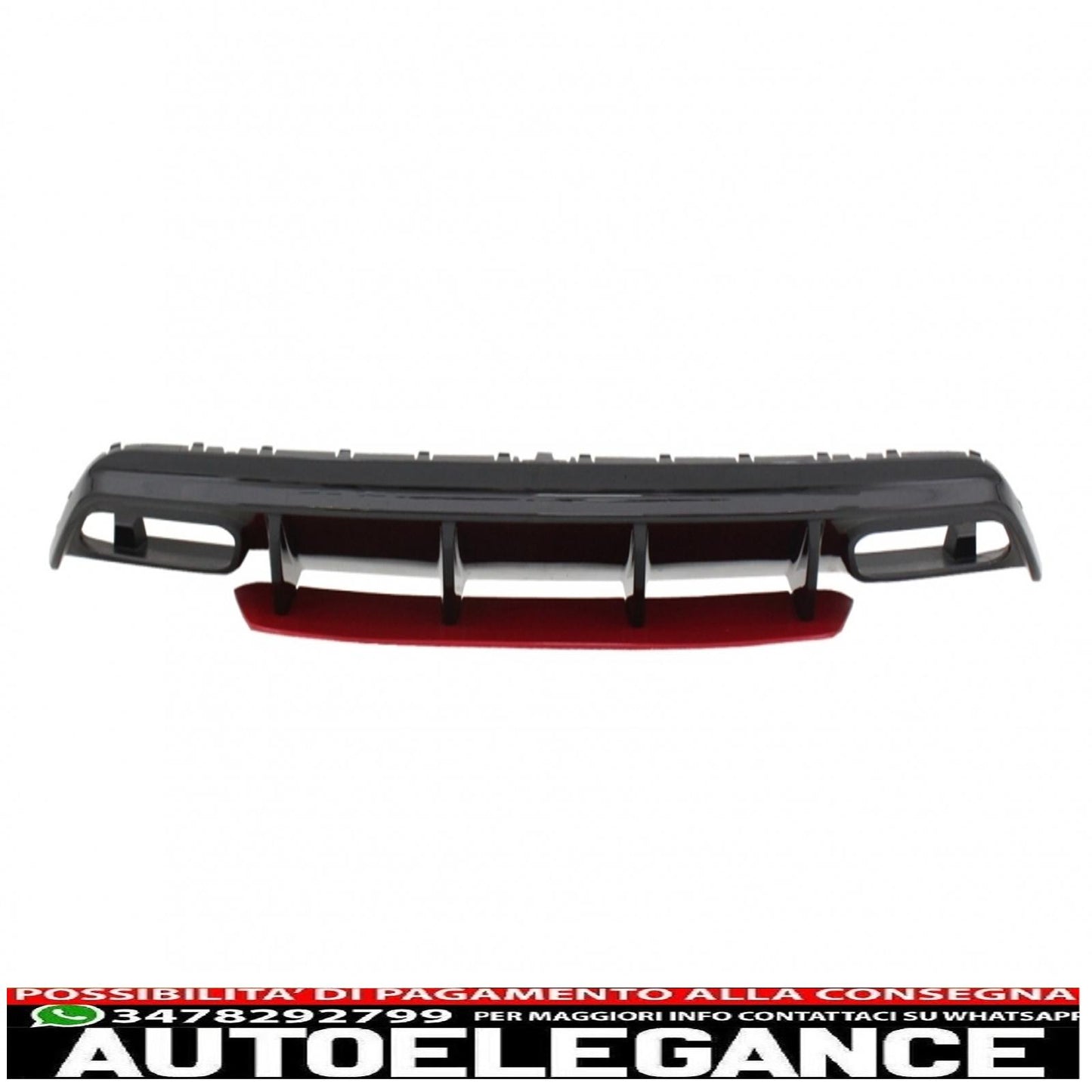 Rear bumper valance diffuser suitable for mercedes w176 a class (2012-2018) a45 facelift design red edition