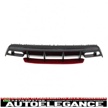 Rear bumper valance diffuser suitable for mercedes w176 a class (2012-2018) a45 facelift design red edition