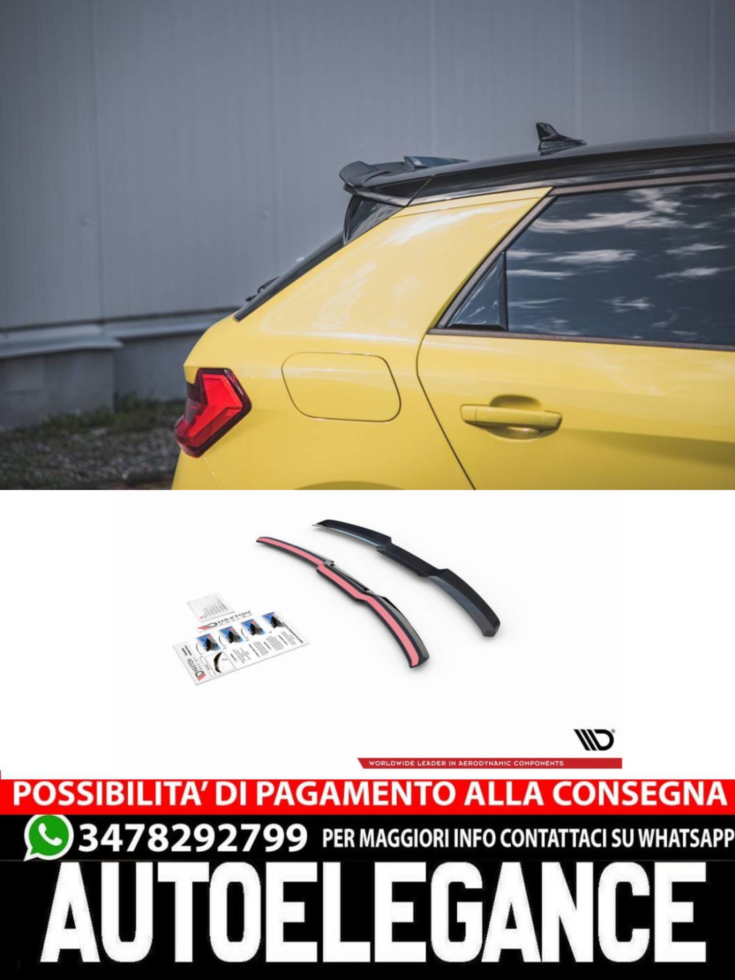 SPOILER CAP adatto compatibile per AUDI A1 S-LINE GB (2018 - )