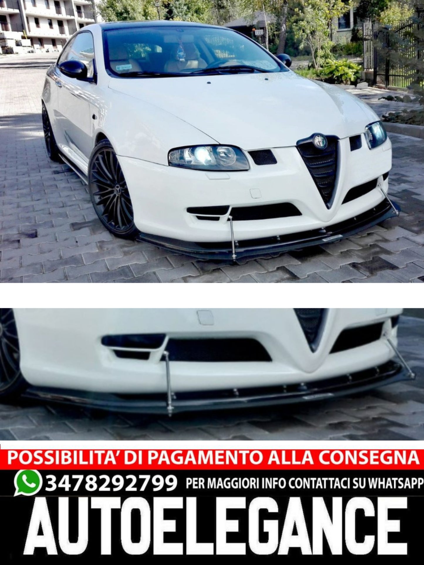 SPLITTER ANTERIORE IBRIDO adatto per ALFA ROMEO GT