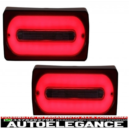 fanali posteriori full led barra luminosa con fendinebbia e indicatori di direzione fumé adatti per mercedes benz classe g w463 (1989-2015) indicatori di direzione sequenziali dinamici rossi