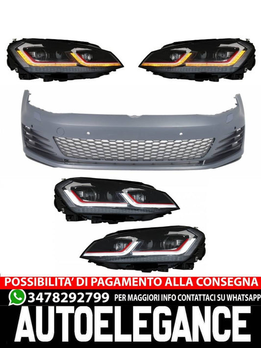 Front bumper suitable for VW Golf VII 7 5G (2013-2017) with G7.5 LED headlights 