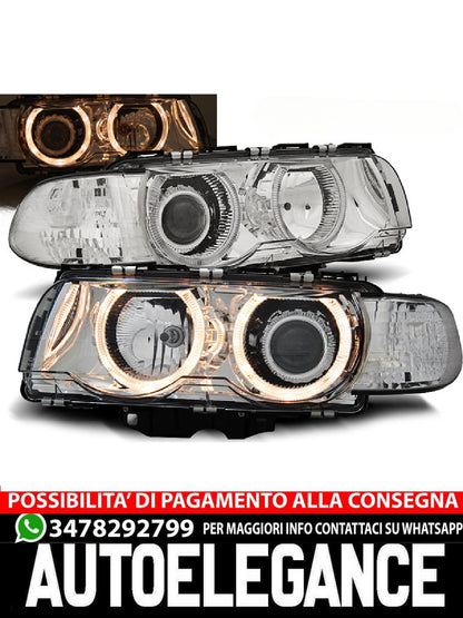 FARI ANTERIORI ANGEL EYES CHROME per BMW E38 09.98-07.01