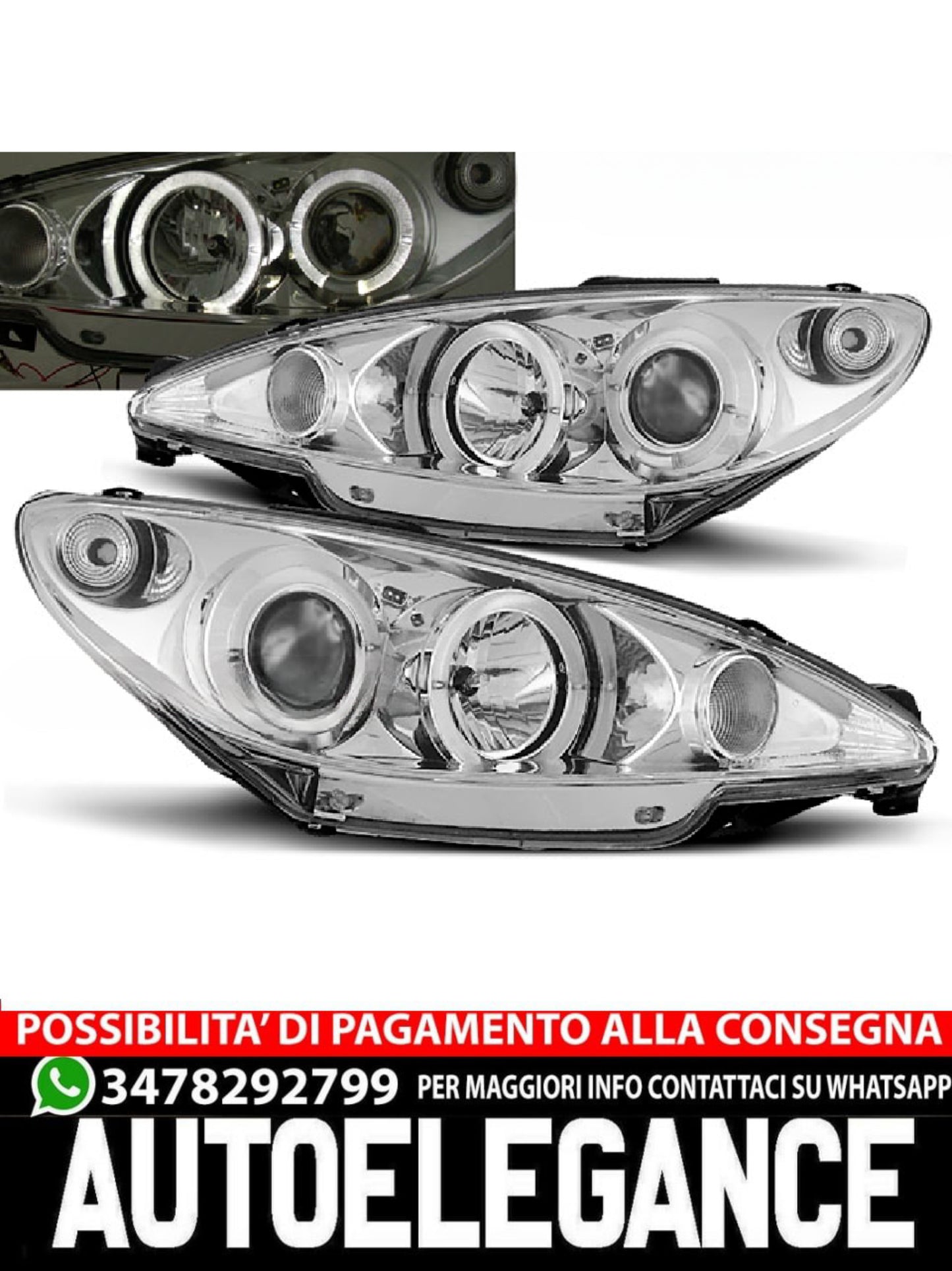 FARI ANGEL EYES CROMATI ADATTI COMPATIBILI PER PEUGEOT 206 02-