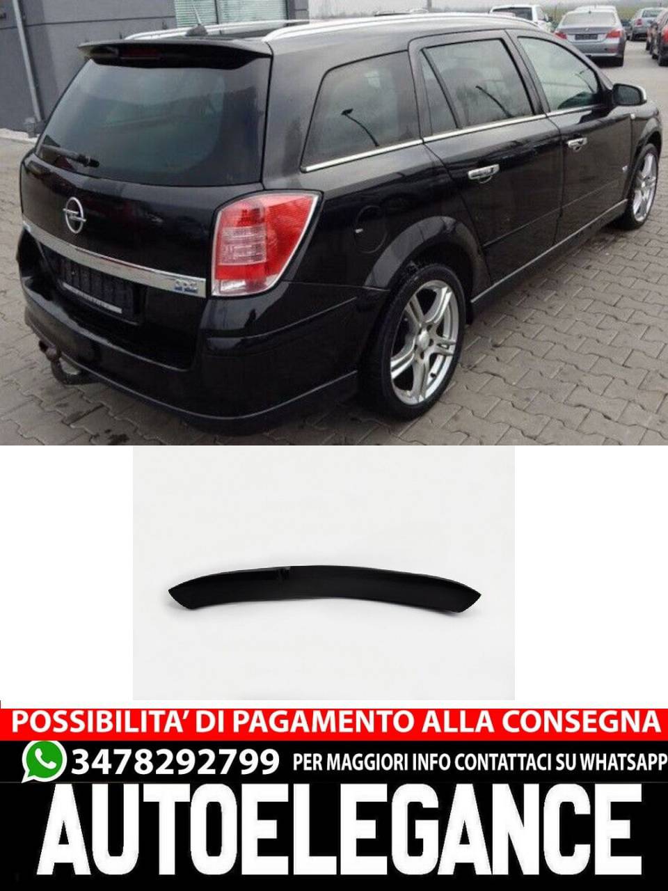 SPOILER adatto per OPEL ASTRA H 2004-2014 KOMBI