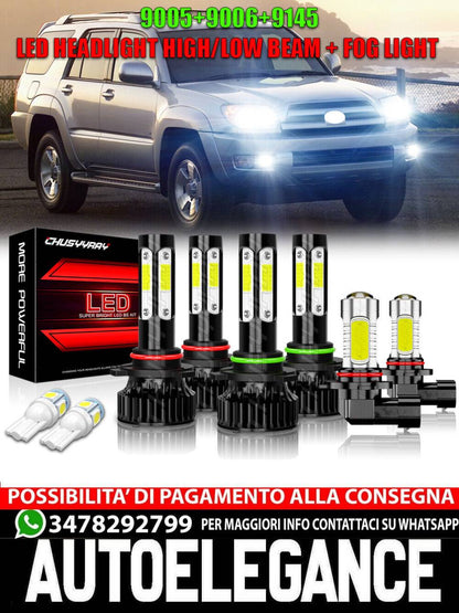 Fits Toyota 4Runner 2003 2004 2005 LED Headlight High/Low Beam+Bulb 