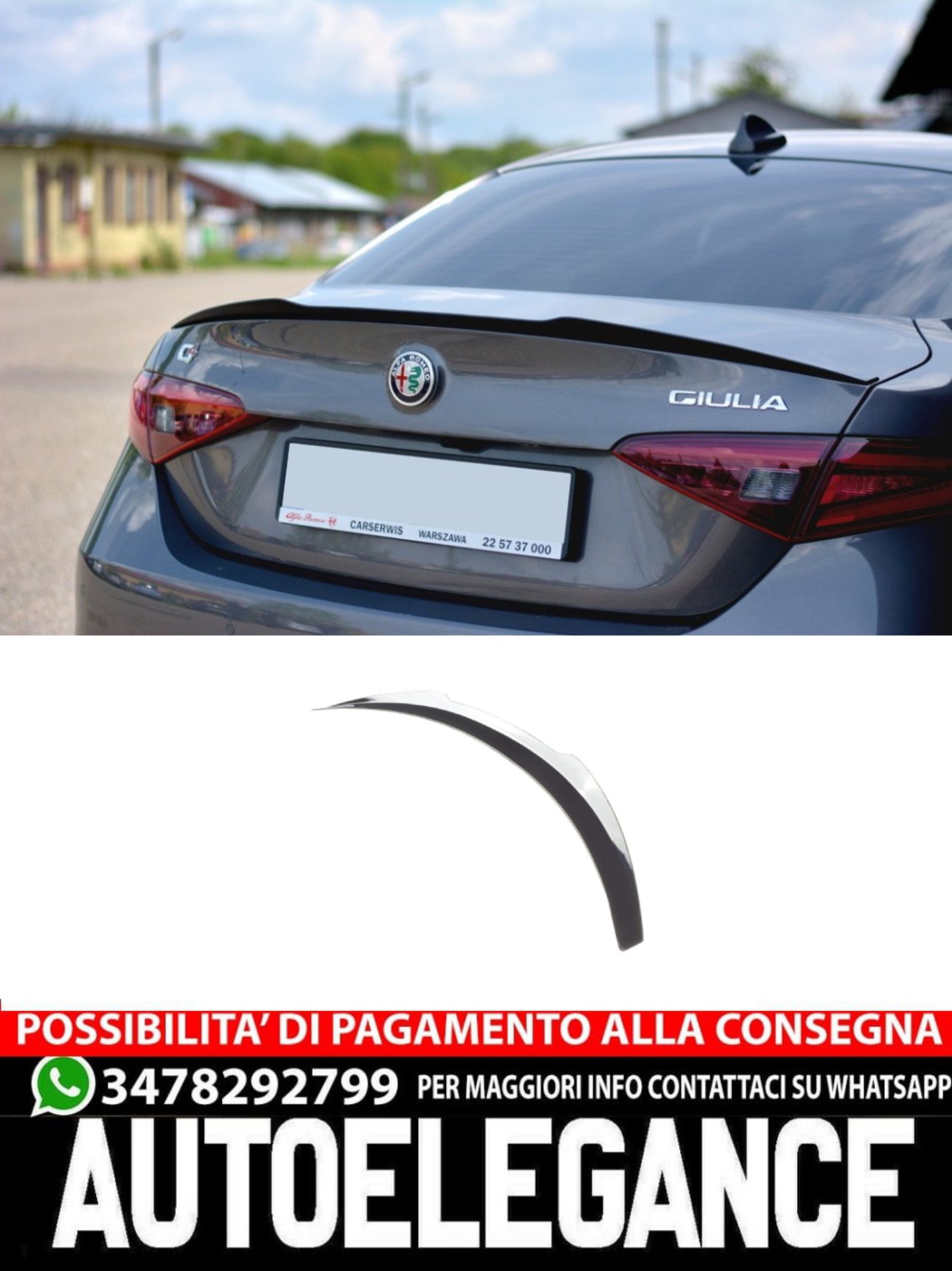 SPOILER EXTENSION adatti per ALFA ROMEO GIULIA VELOCE 2015-