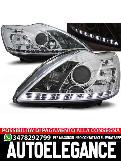 HEADLIGHTS SUITABLE FOR FORD FOCUS II 02.08-10 CHROME DAYTIME LIGHT 