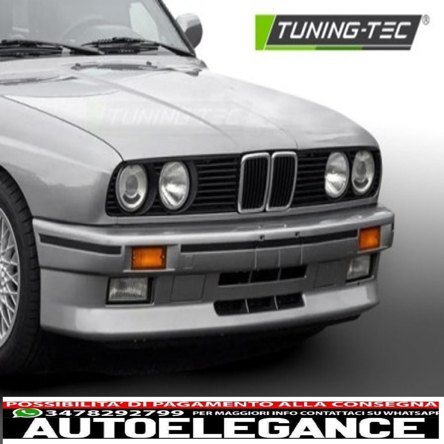 Sport style front bumper for bmw e30 82-90 