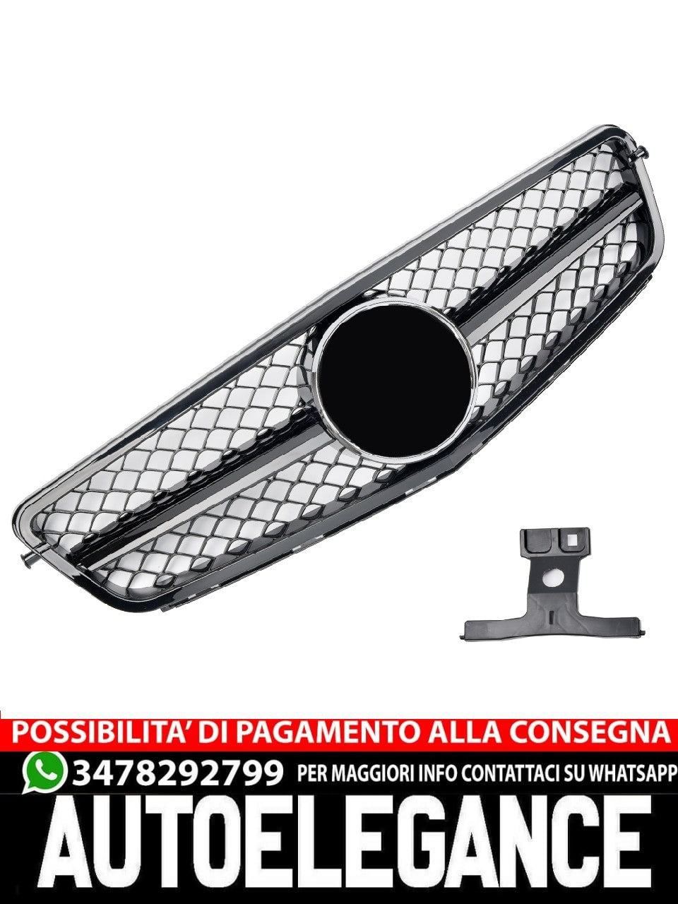 Sports grille for Mercedes W204 S204 C glossy black C63 AMG LOOK 