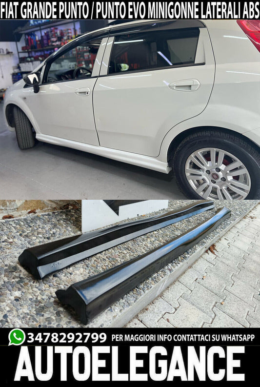MINIGONNE LATERALI FIAT PUNTO GRANDE PUNTO EVO 2005+ SPOILER SOTTO PORTA ABS ..-