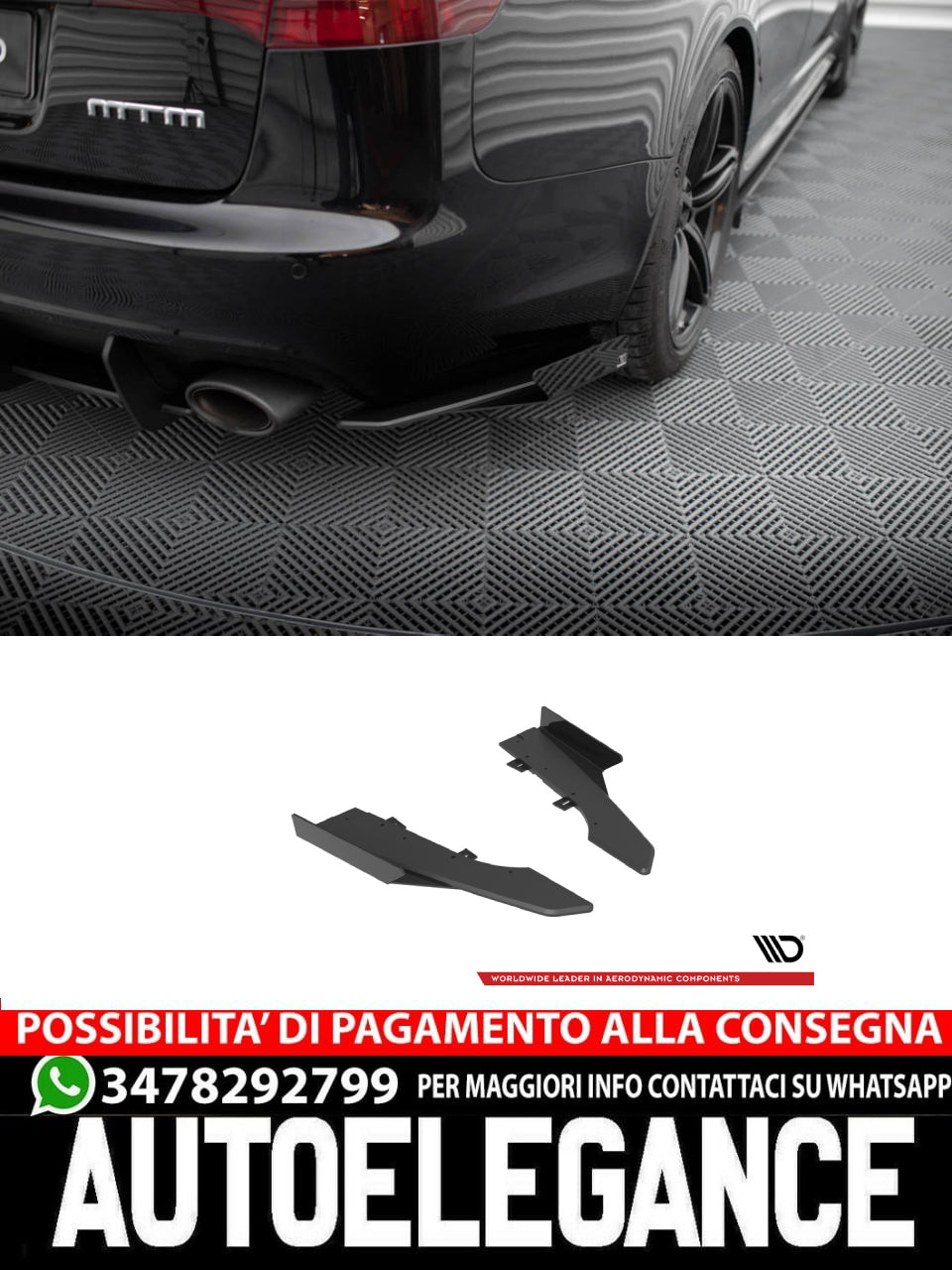 STREET PRO SPLITTER POSTERIORI + FLAPS ADDTO COMPATIBILE PER AUDI RS6 AVANT C6 (2007 - 2010 )