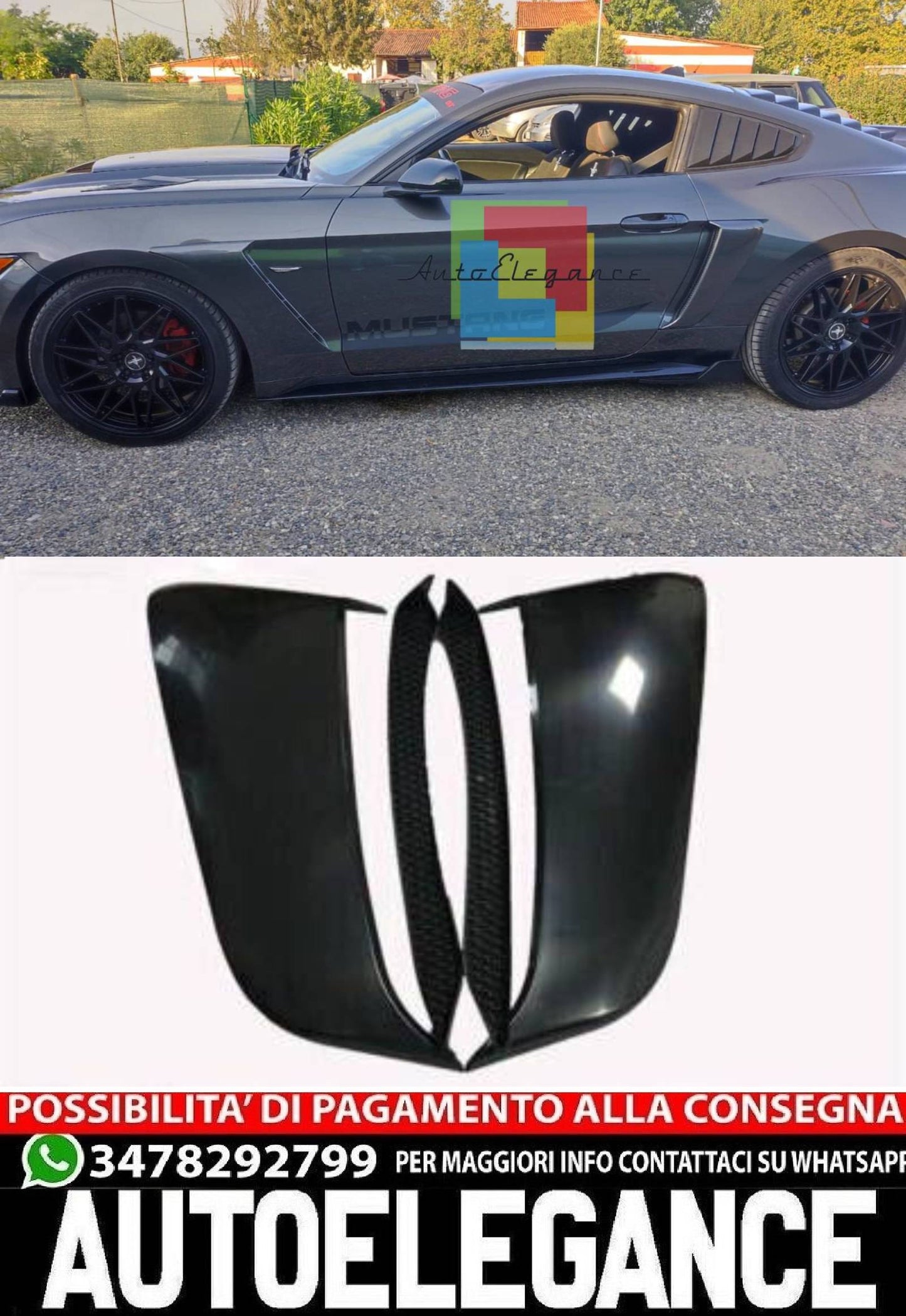 PRESE ARIA ANTERIORI+POSTERIORI ADATTI PER FORD MUSTANG 2015-2018 LOOK SPORTIVO